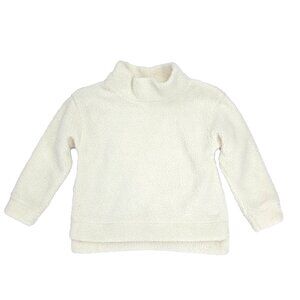 Vineyard Vines Sweater Toddler Girls 3T White Fleece Sherpa Pullover Mock Neck